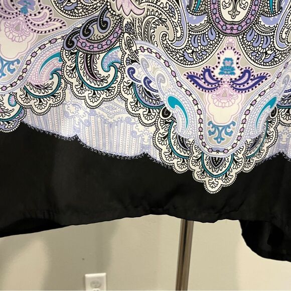 Dana Buchman short sleeves Paisley print blouse size large - Picture 4 of 12